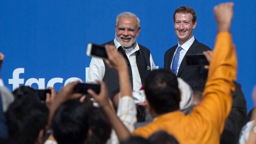 Mark Zuckerberg and Narendra Modi