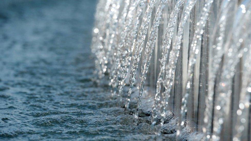 A picture of waste water after being processed at a treatment plant in France