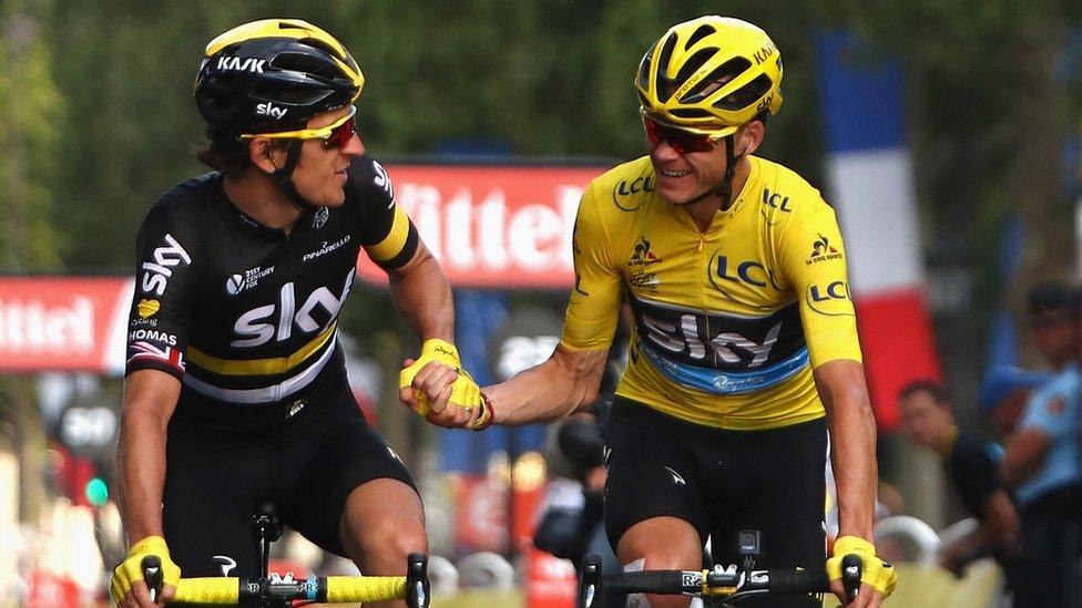 Geraint Thomas helps Team Sky leader Chris Froome win the 2016 Tour de France title