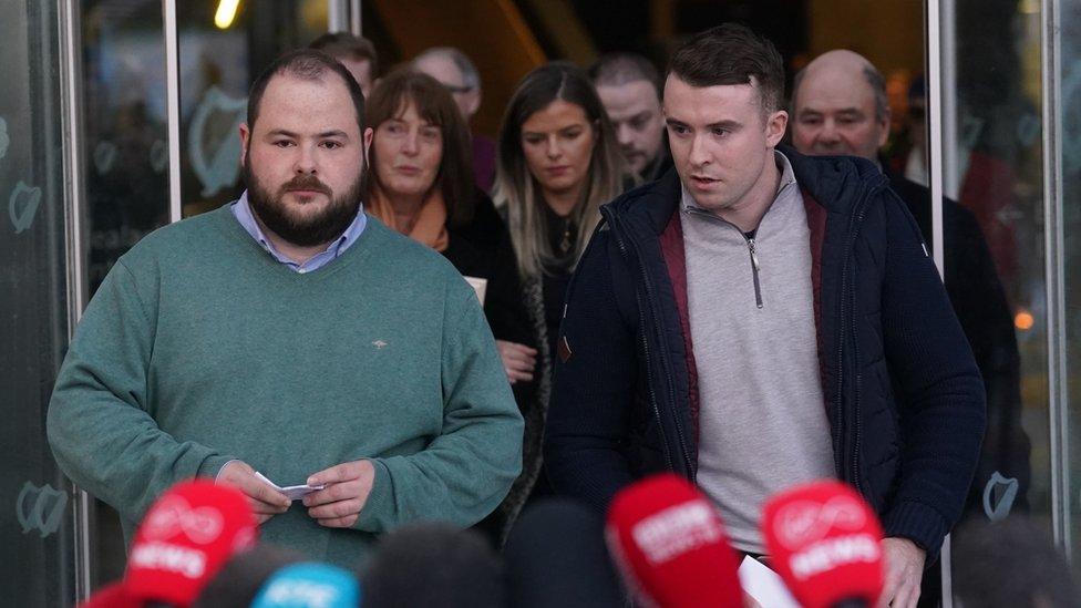 Ashling Murphy's family outside court last week