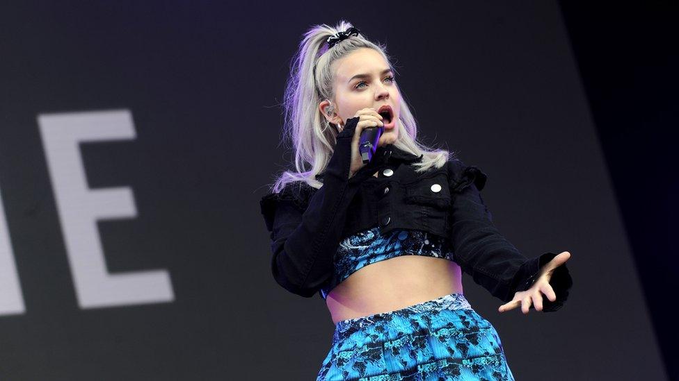 Anne-Marie on stage at the Biggest Weekend in Swansea