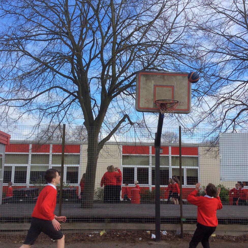 Pupils playing sport