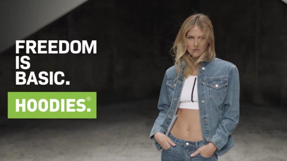 Bar Refaeli next to text reading "freedom is basic"