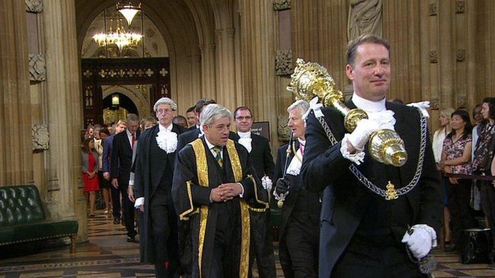 Serjeant at Arms Lawrence Wood leads the Speaker's procession