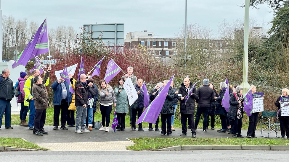 Workers on strike