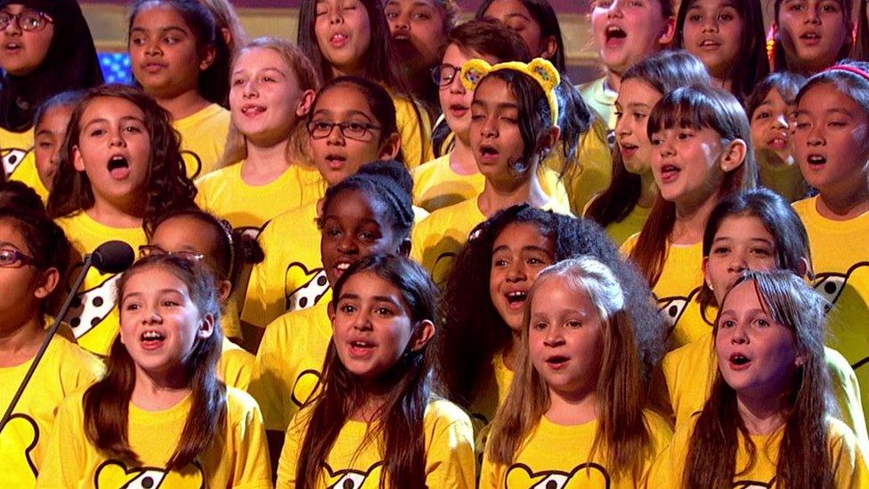 Children's choirs from all across the UK sang in unison