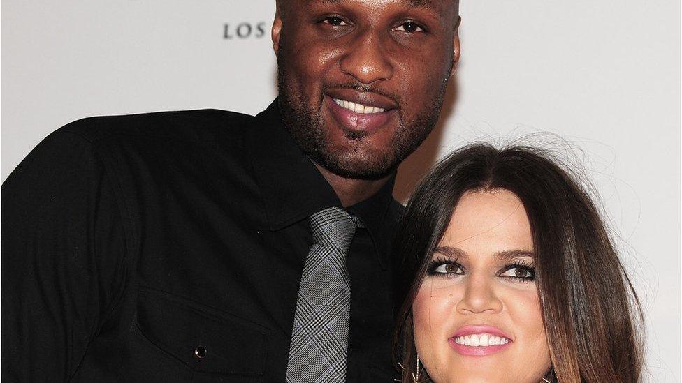 Lamar Odom and Khloe Kardashian-Odom in 2012