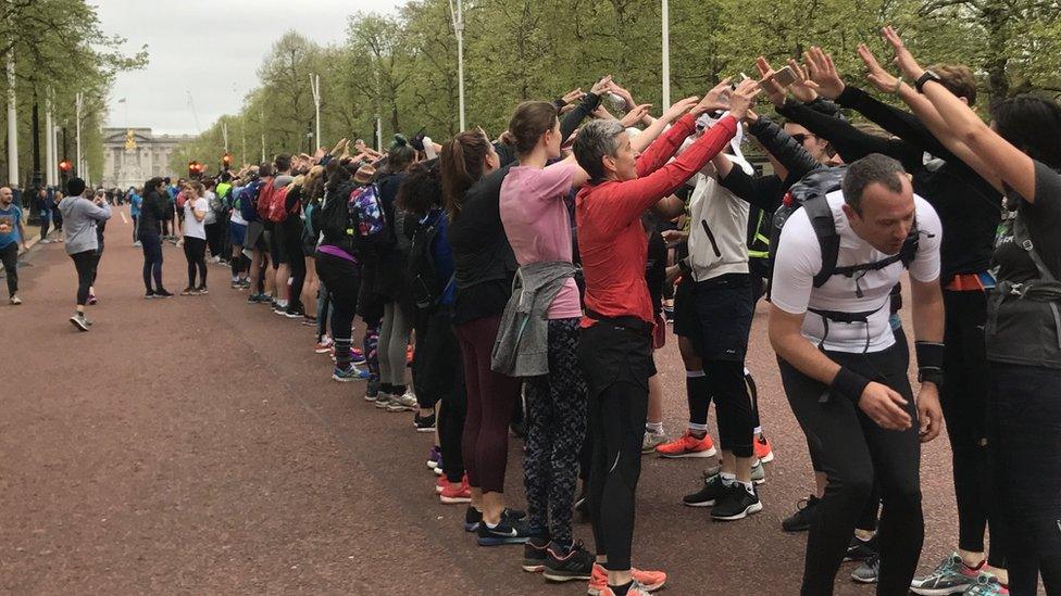 Runners on the Mall