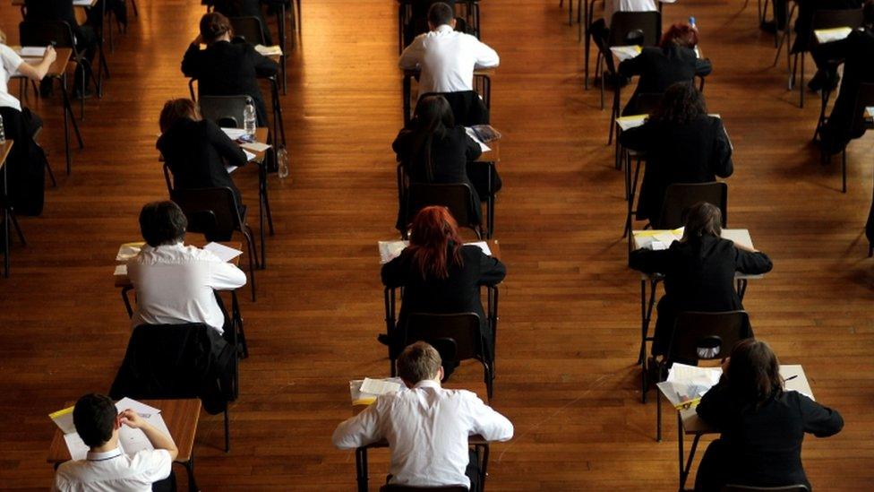 Pupils sitting exams