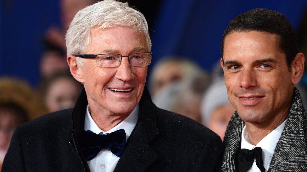 Paul O'Grady and Andre Portasio attend the National Television Awards held at The O2 Arena on January 22, 2019 in London, England.