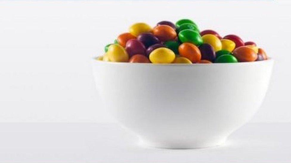 A bowl of Skittles