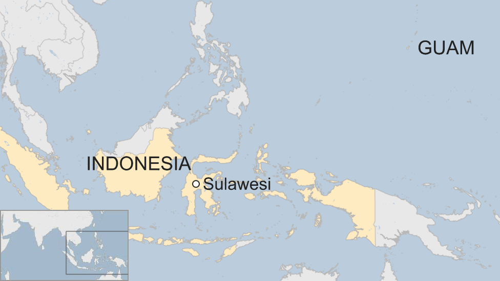 Map of Sulawesi and Guam