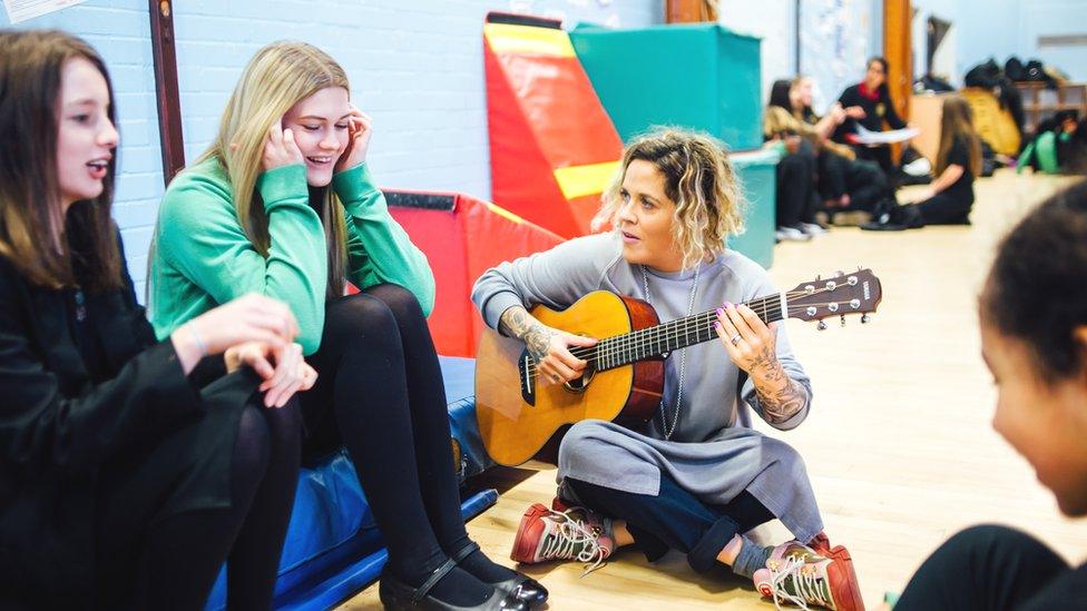 Aloud Girls Choir Fitzalan project with Amy Wadge at Fitzalan High School, Cardiff