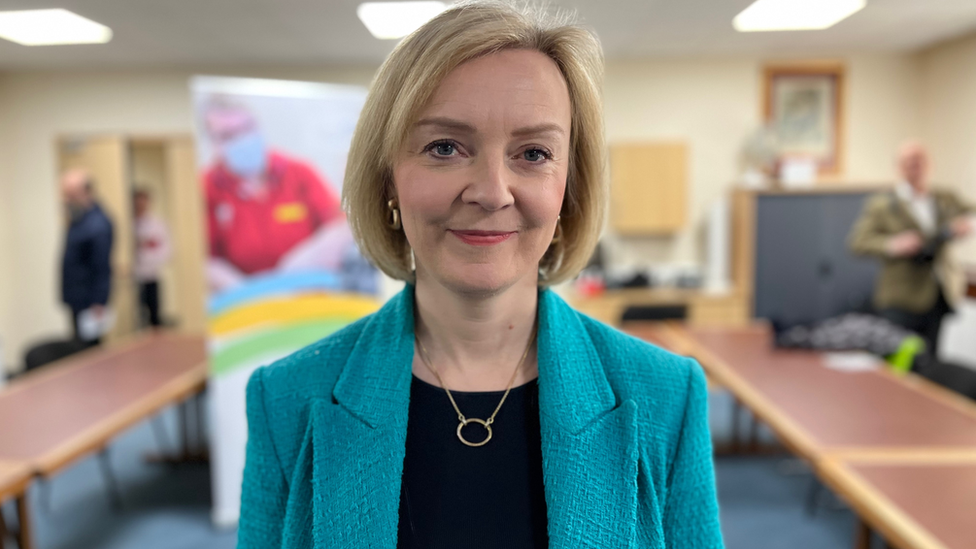 Liz Truss at the Queen Elizabeth Hospital (QEH) in King's Lynn, Norfolk