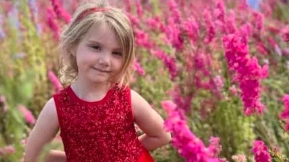 A young girl in a field of flowers