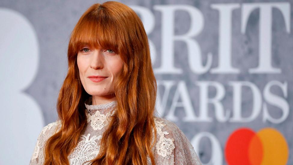 British singer from 'Florence and the Machine', Florence Welch poses on the red carpet on arrival for the BRIT Awards 2019 in London on February 20, 2019