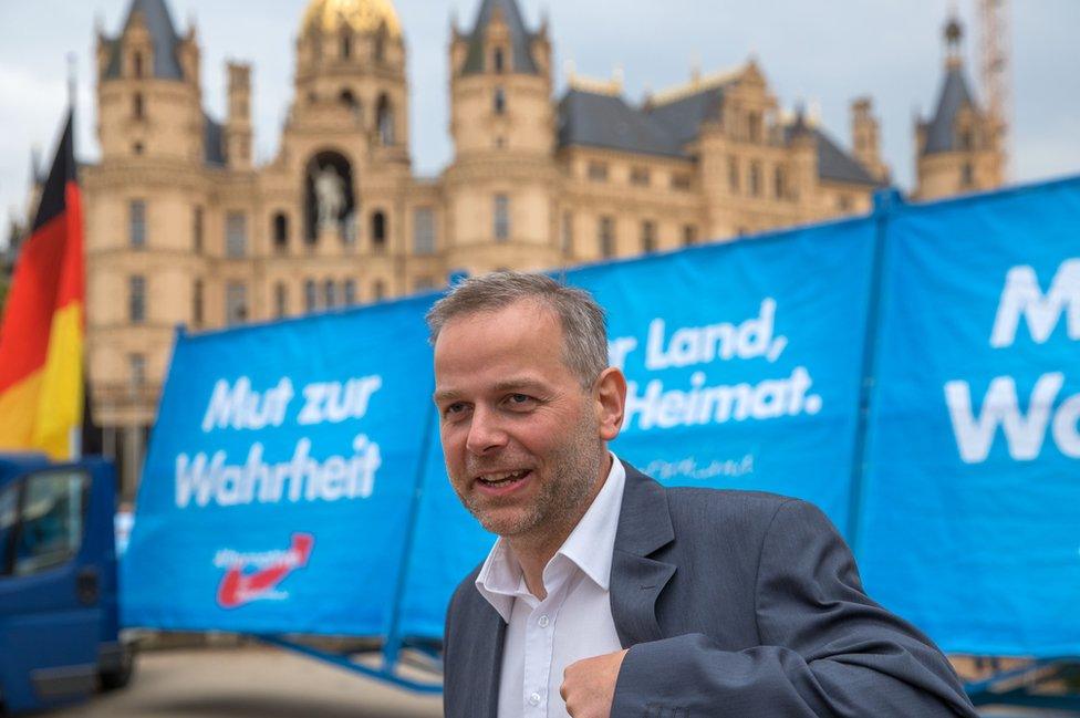 AfD candidate Leif-Erik Holm in Schwerin, 1 Sep 16