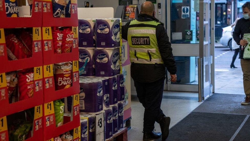 A shop security guard