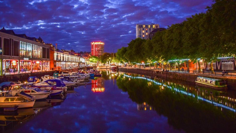 Bristol Harbourside at night