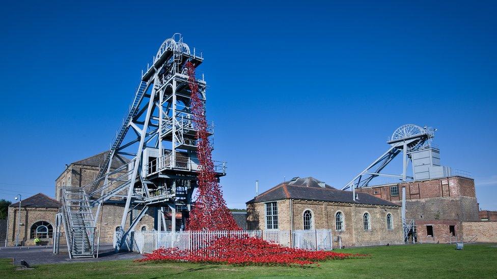 The Weeping Window ceramic poppies