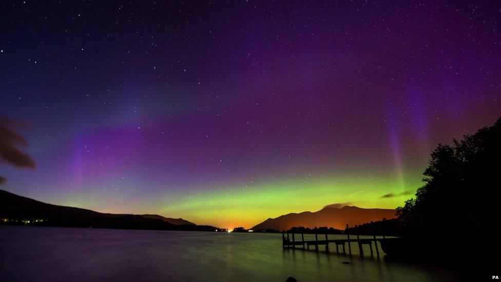 Northern Lights shine in the Lake District