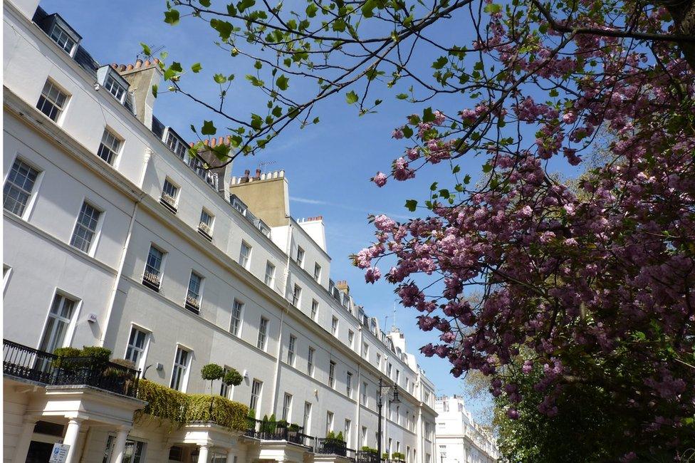 A row of flats in Belgravia.