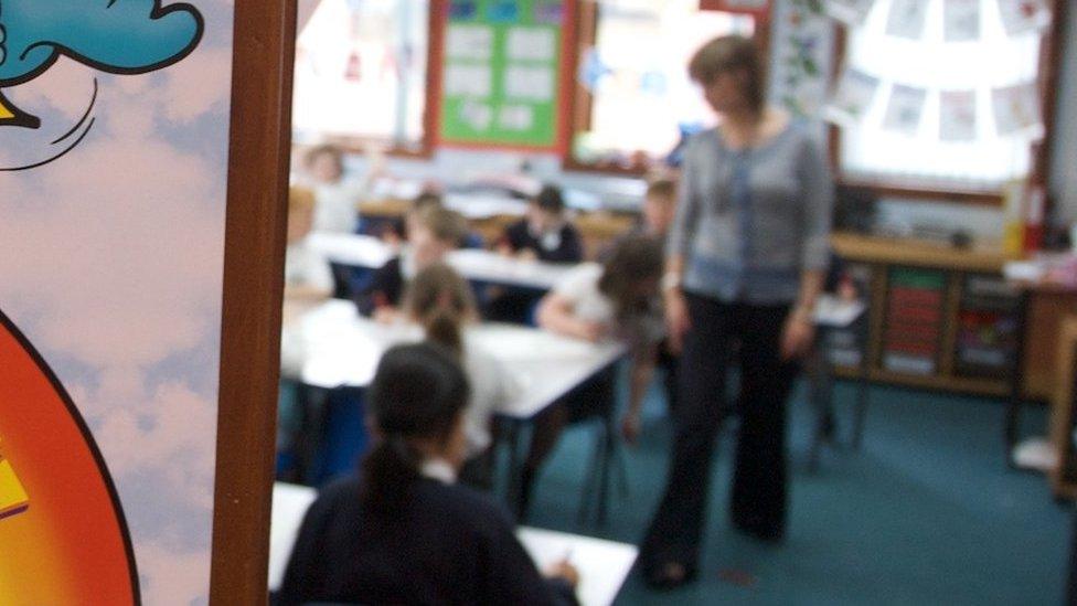 Teacher and kids in classroom