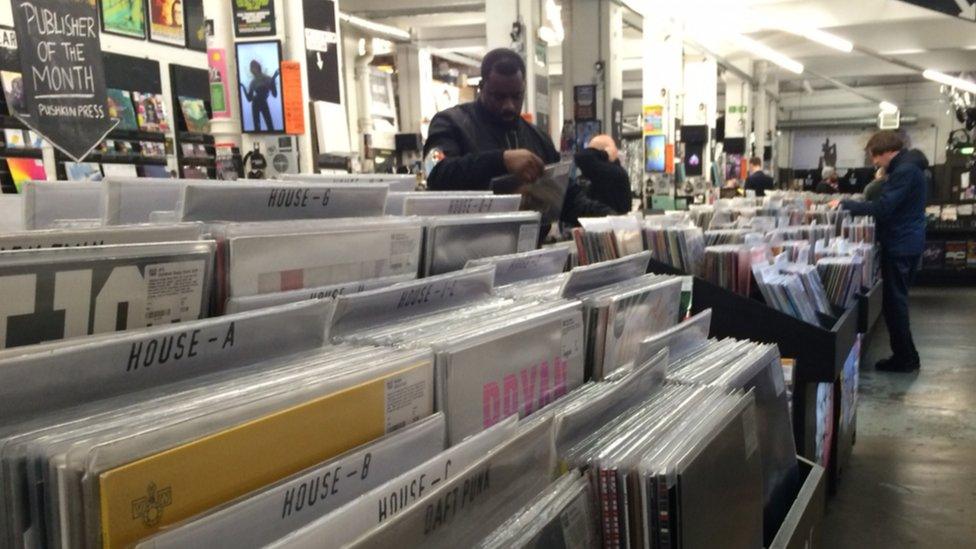 People buying vinyl