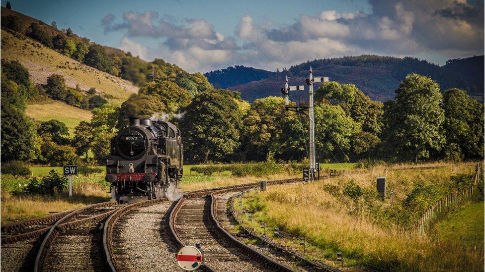 A train on the Llangollen Heritage Railway