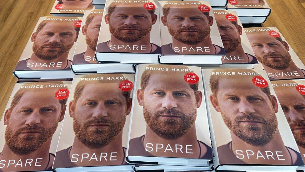 Copies of Spare by Prince Harry