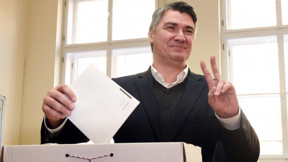 Prime Minister Zoran Milanovic votes in Zagreb - 8 November