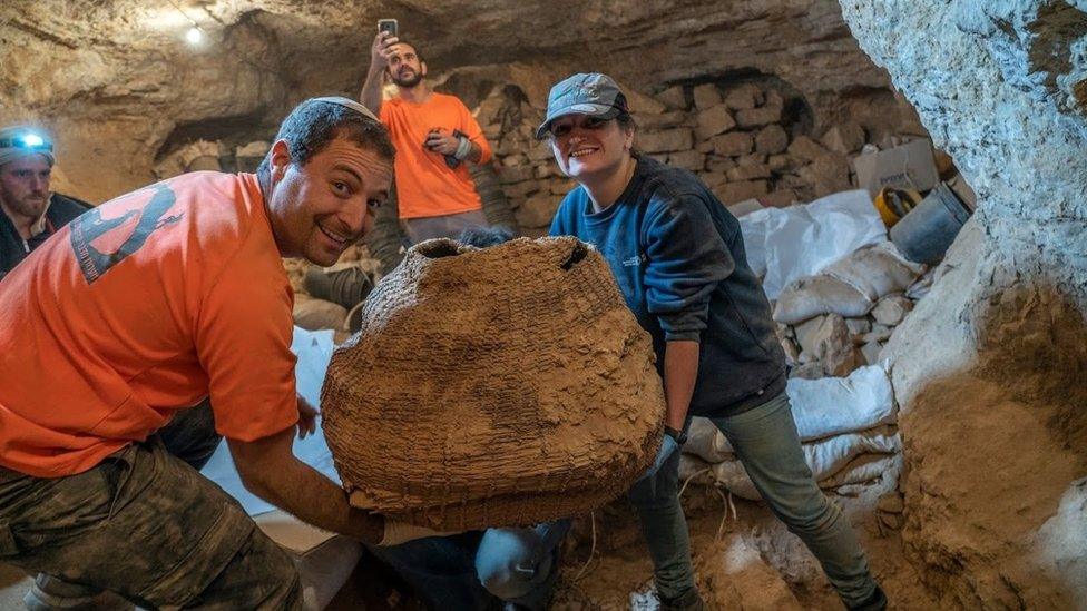 Ancient basket found in the Cave of Horror