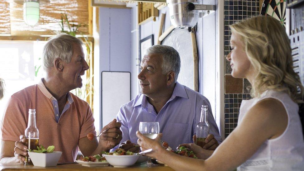 Diners in a restaurant