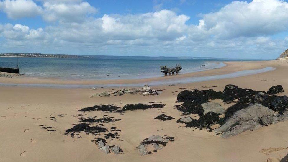 A Caldey Island beach