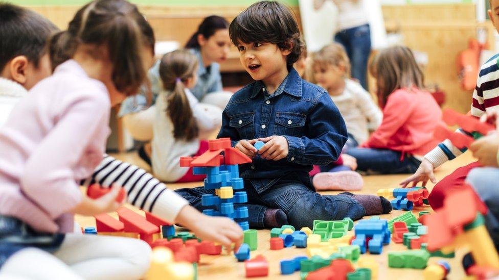 Children playing in a nursery