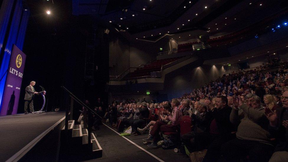 Nigel Farage addressing the party conference