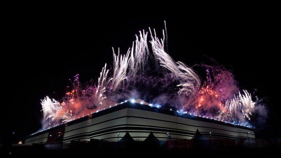 Fireworks at opening ceremony