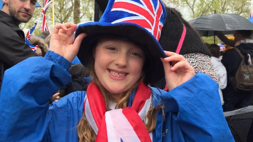 Chloe in her Union Jack hat