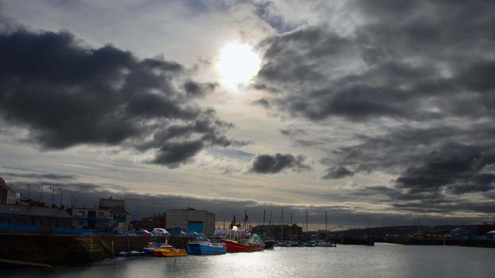 Dark skies over Milford Haven marina, taken by Dai Phillips