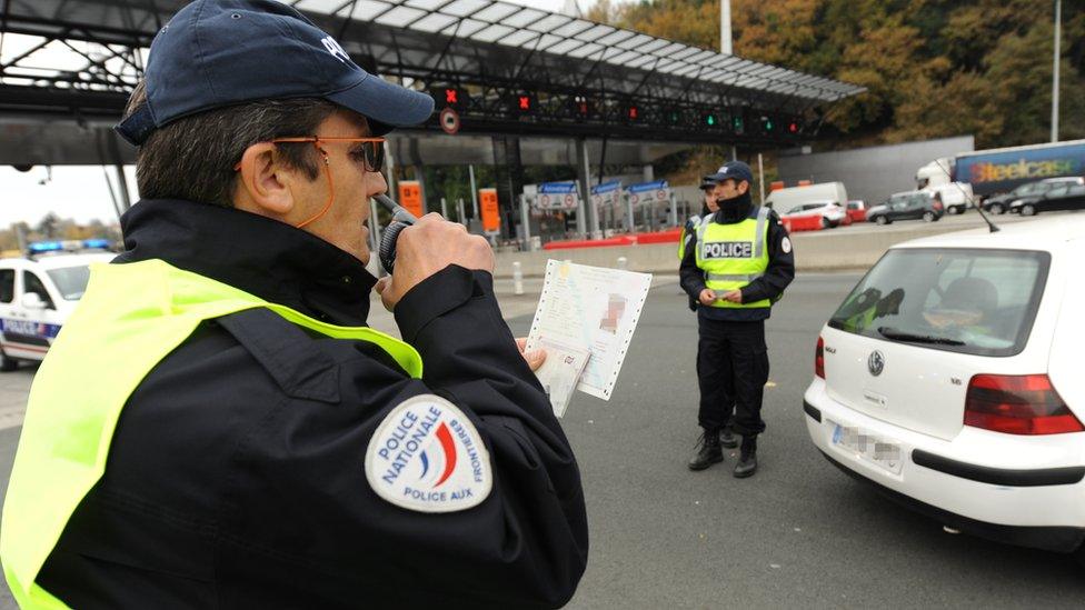 French policeman on Spanish border (file pic)