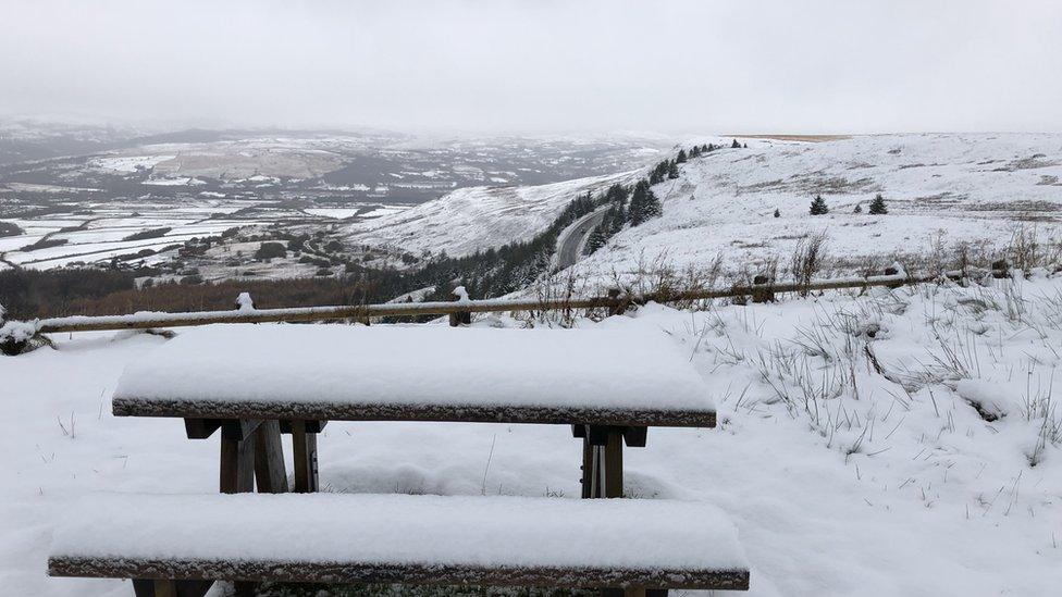 Snow in Rhigos mountain