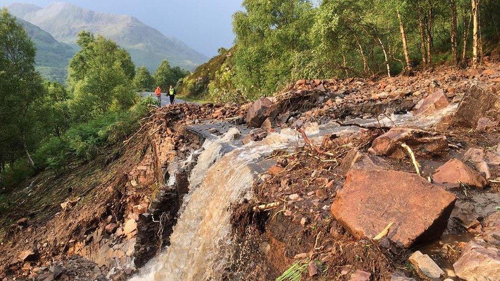 Landslide on B863