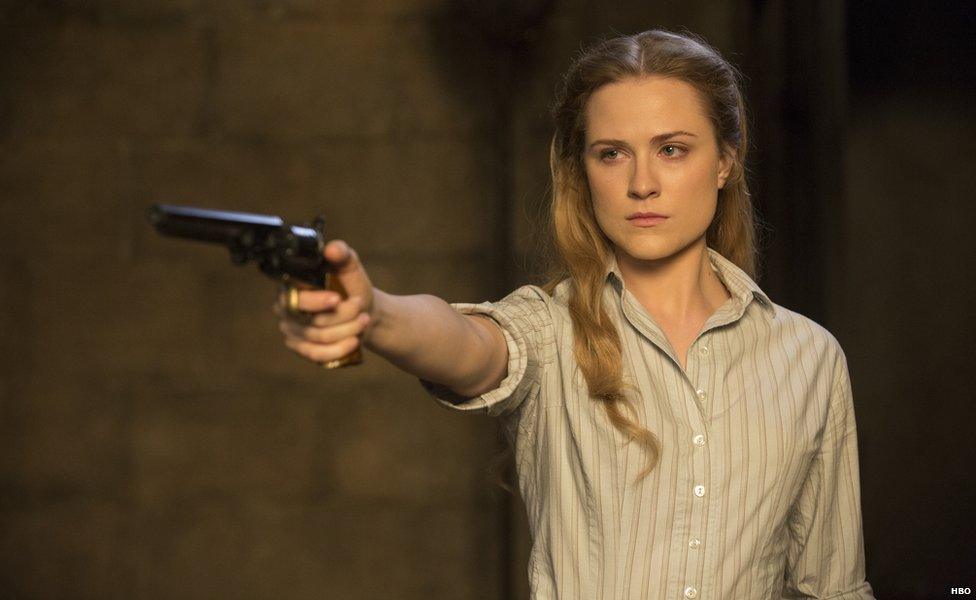 Evan Rachel Wood as Dolores in Westworld