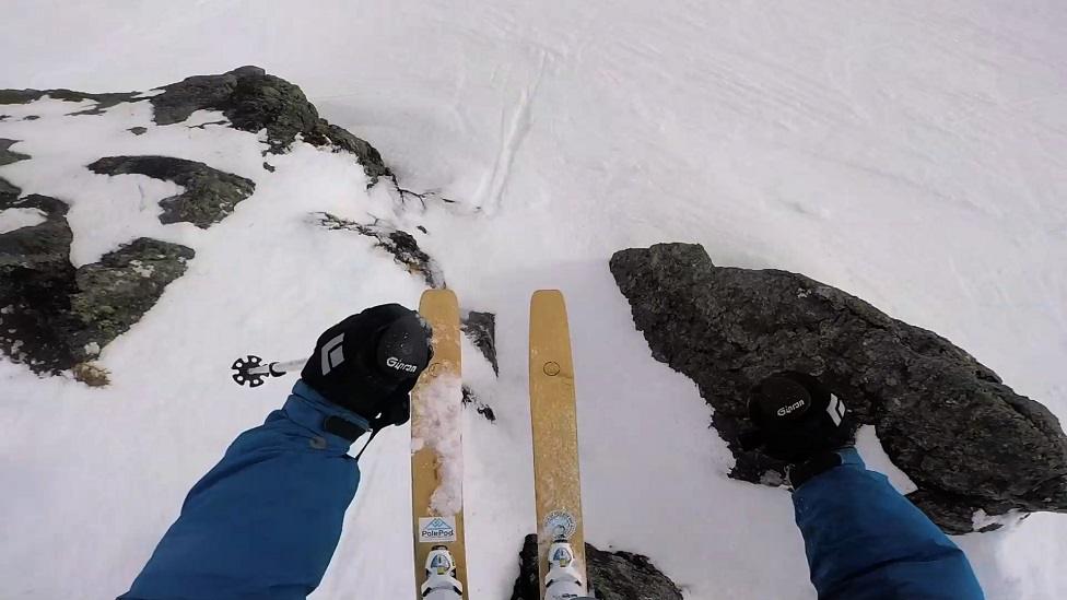 Finbar about to head down a gully