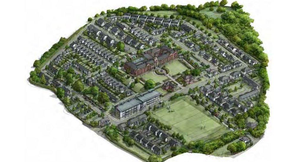 An impression of the proposed housing development on the Caerleon campus