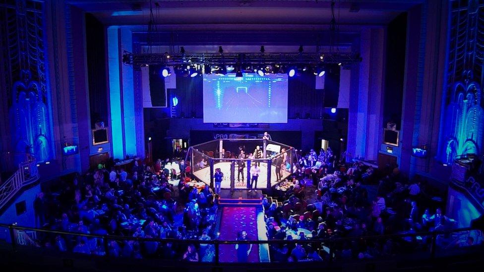 View of cage from balcony