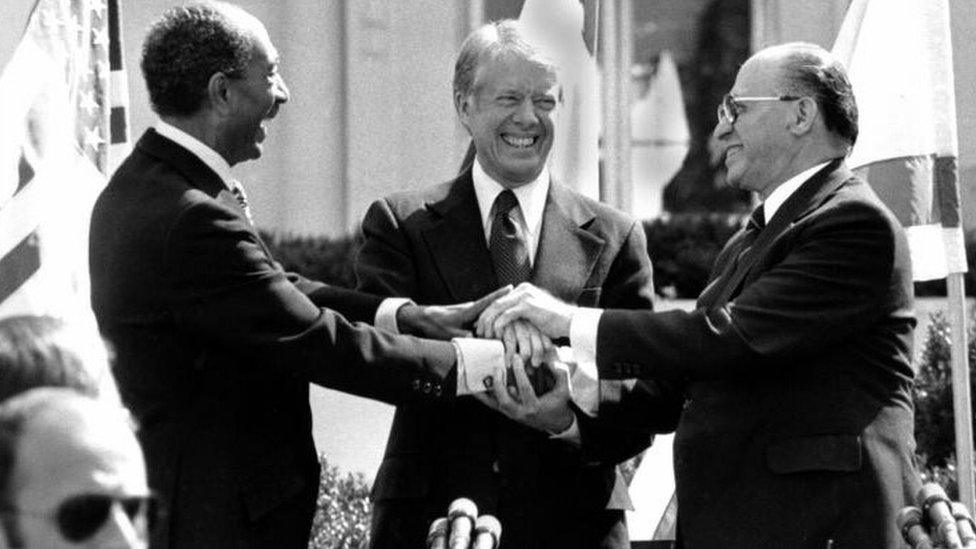 Anwar Sadat, Jimmy Carter & Menachem Begin