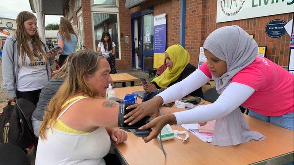 Woman having health consultation