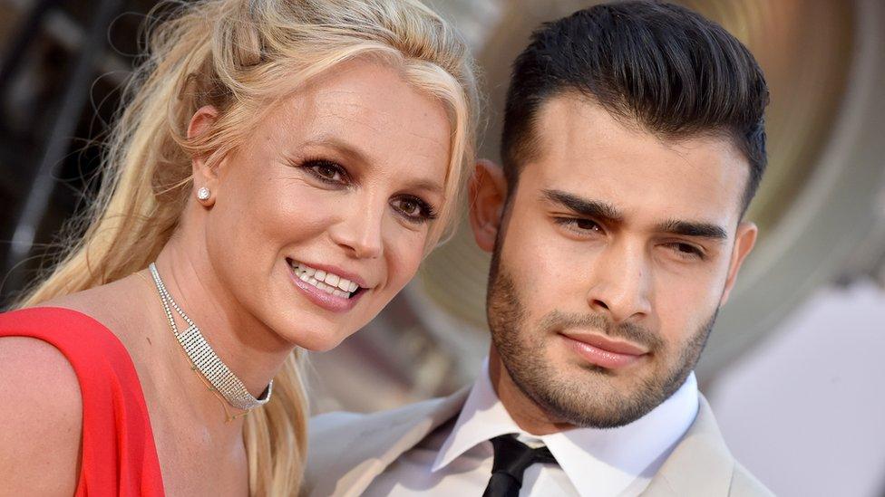 Britney Spears and Sam Asghari pictured in 2019