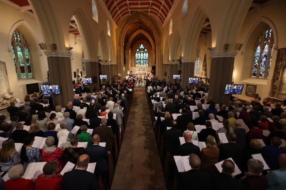 Worshippers in St Patrick's Cathedral during the thanksgiving service